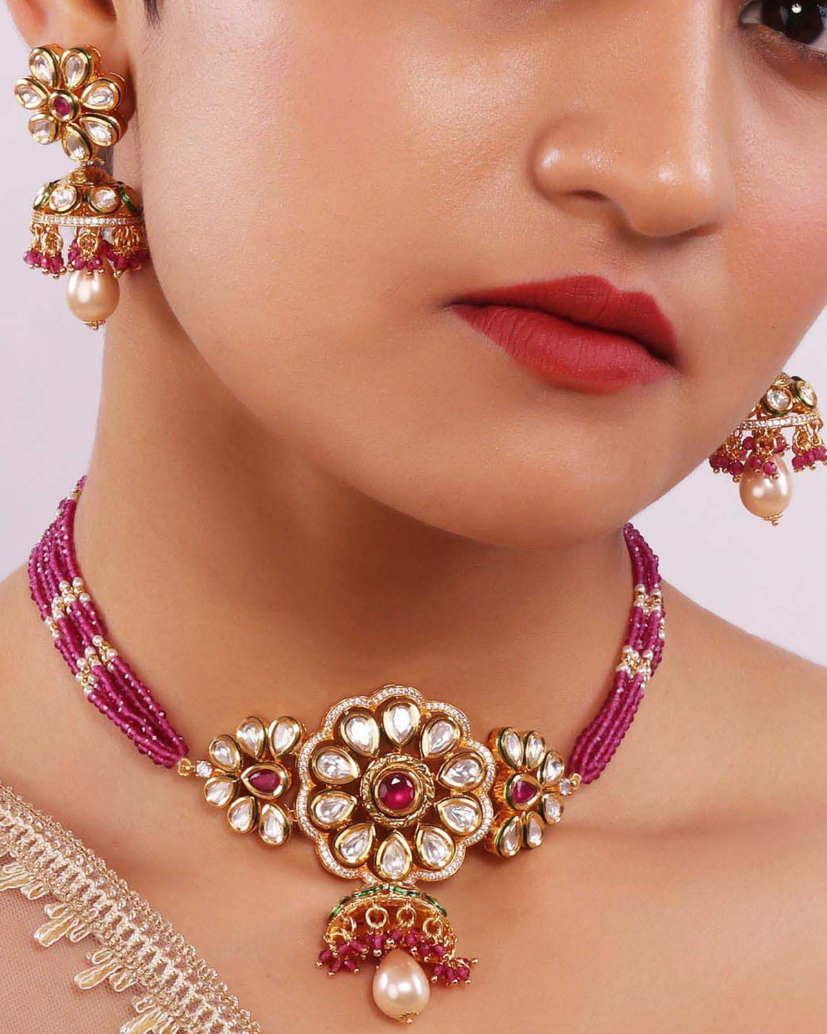 Fleur Jhumka Choker Set