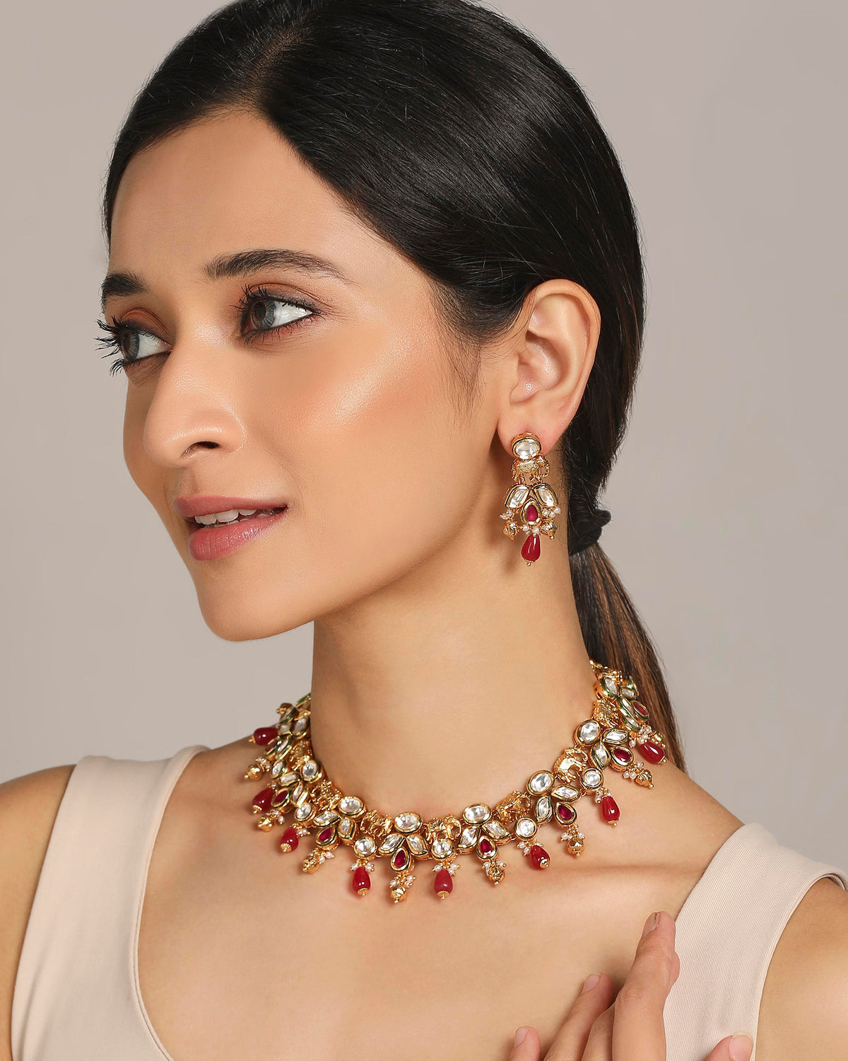 Gajj Kundan Necklace Set