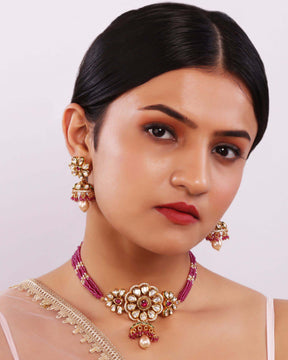 Fleur Jhumka Choker Set