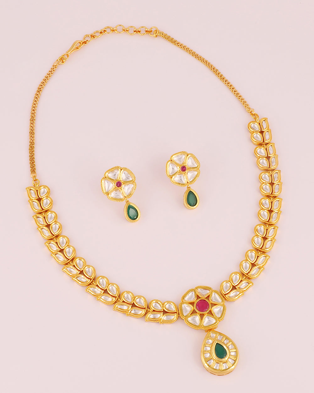Badaam Drop Necklace Set