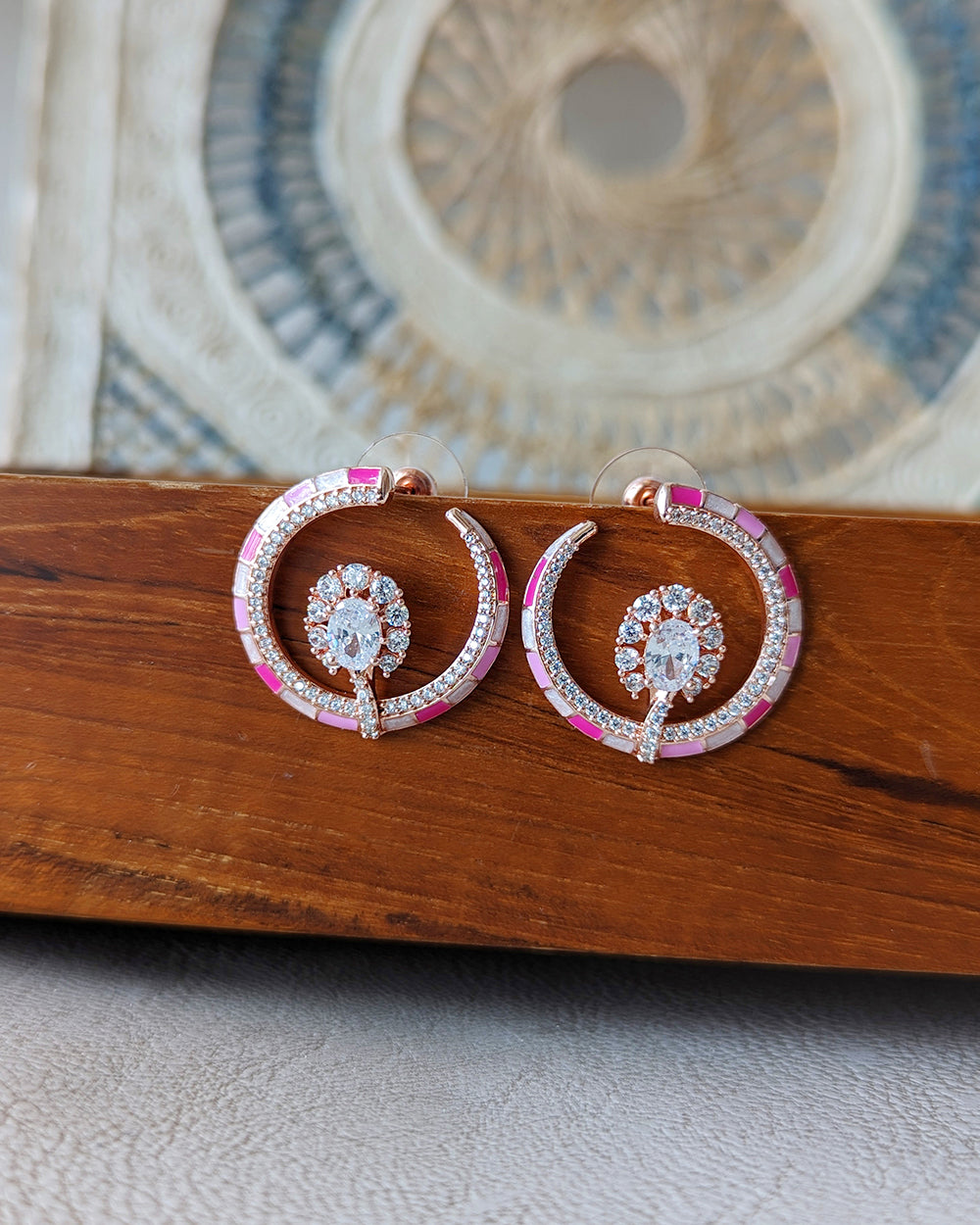 RE08 - Semi Hoop Meenakari Studs