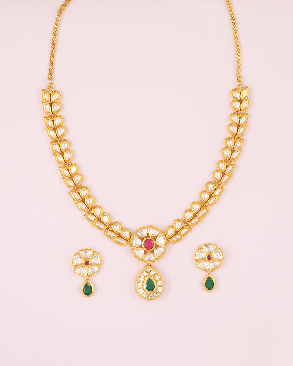Badaam Drop Necklace Set