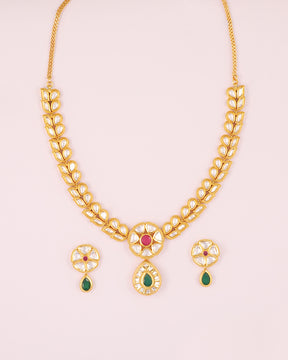 Badaam Drop Necklace Set