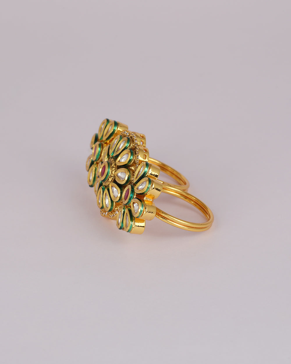 Tres Fleur Kundan Ring