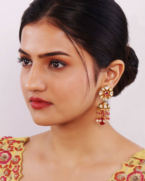 Fleur Kundan Jhumka Earrings