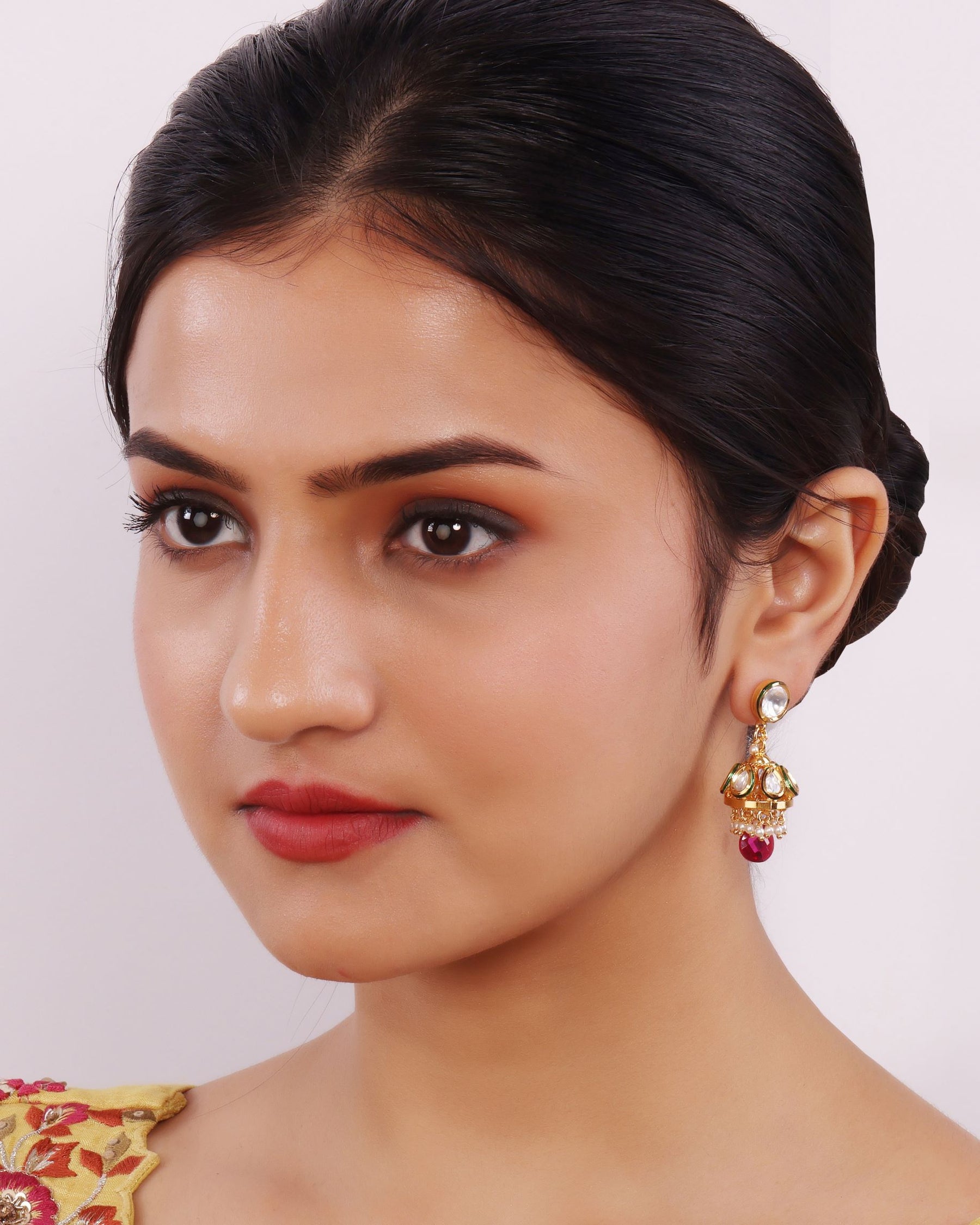 Orb Kundan Jhumka Earrings