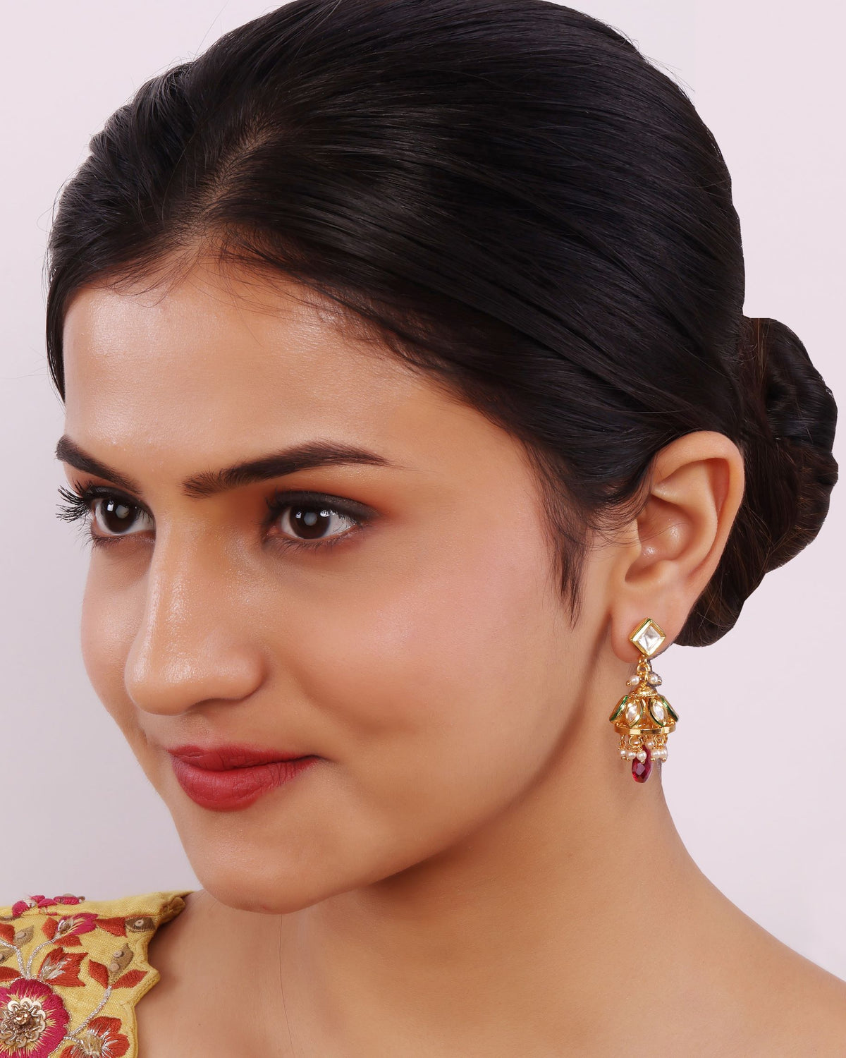 Discover Swara Triangle Floral Silver Drop Earrings | Paksha