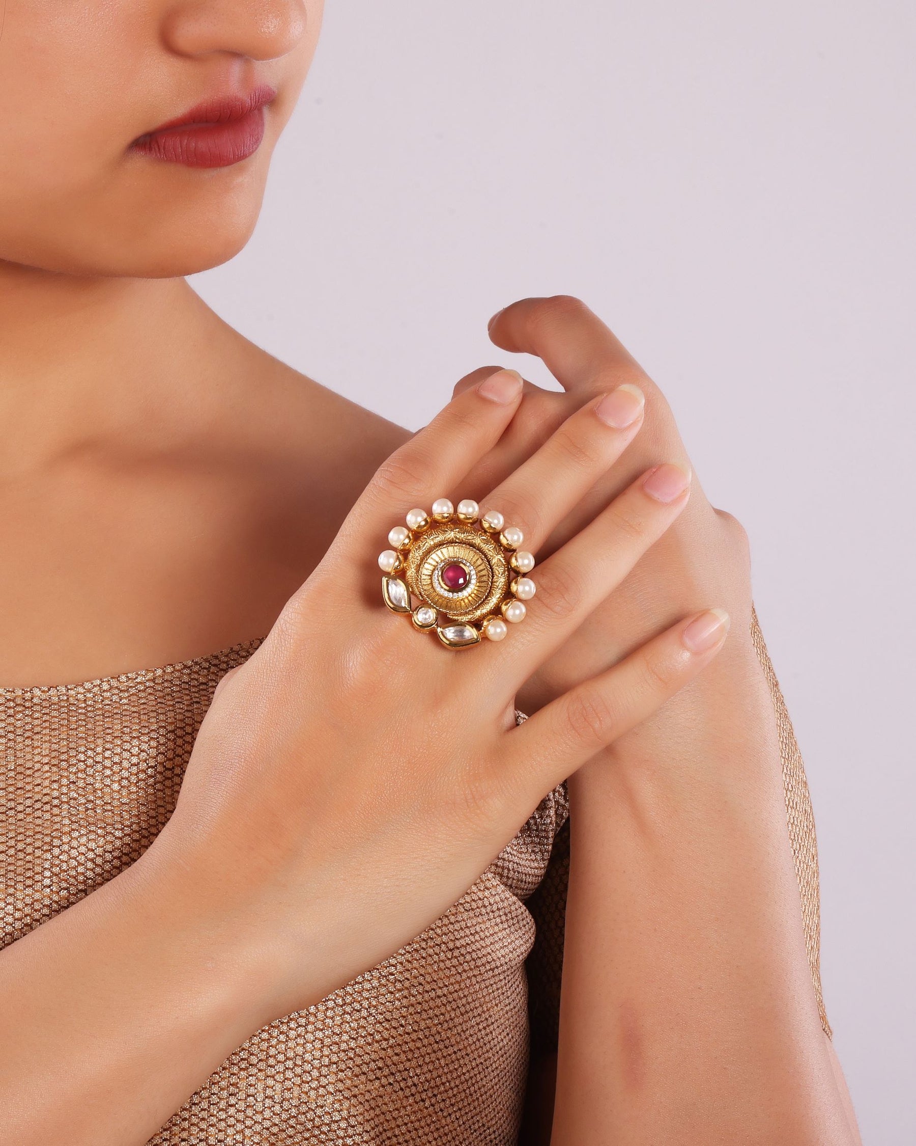 Antique Designer Kundan Ring