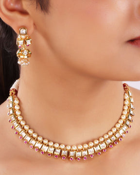 Pearl Kundan layered necklace