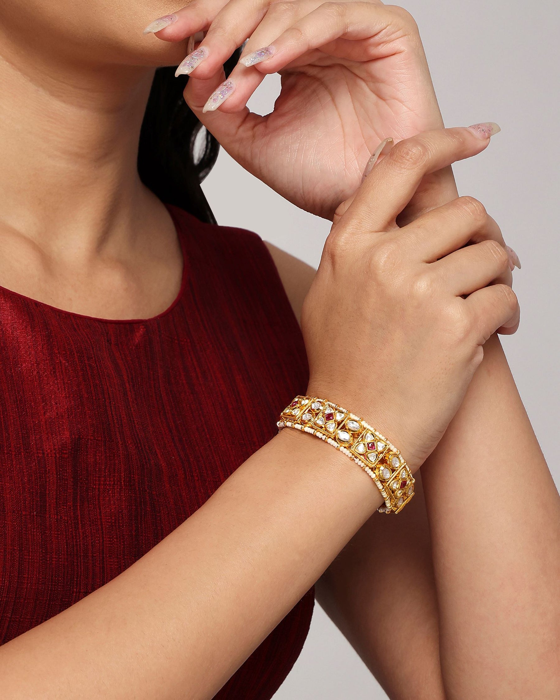 Buy kundan bracelets for girls online – Gehna Shop