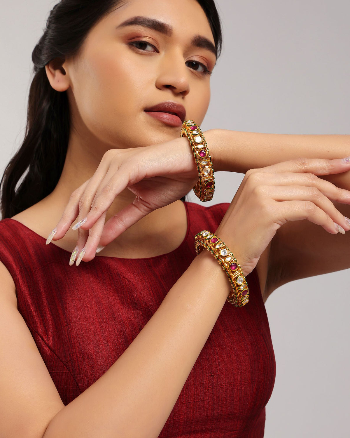  Ranee Kundan Kada Bangles