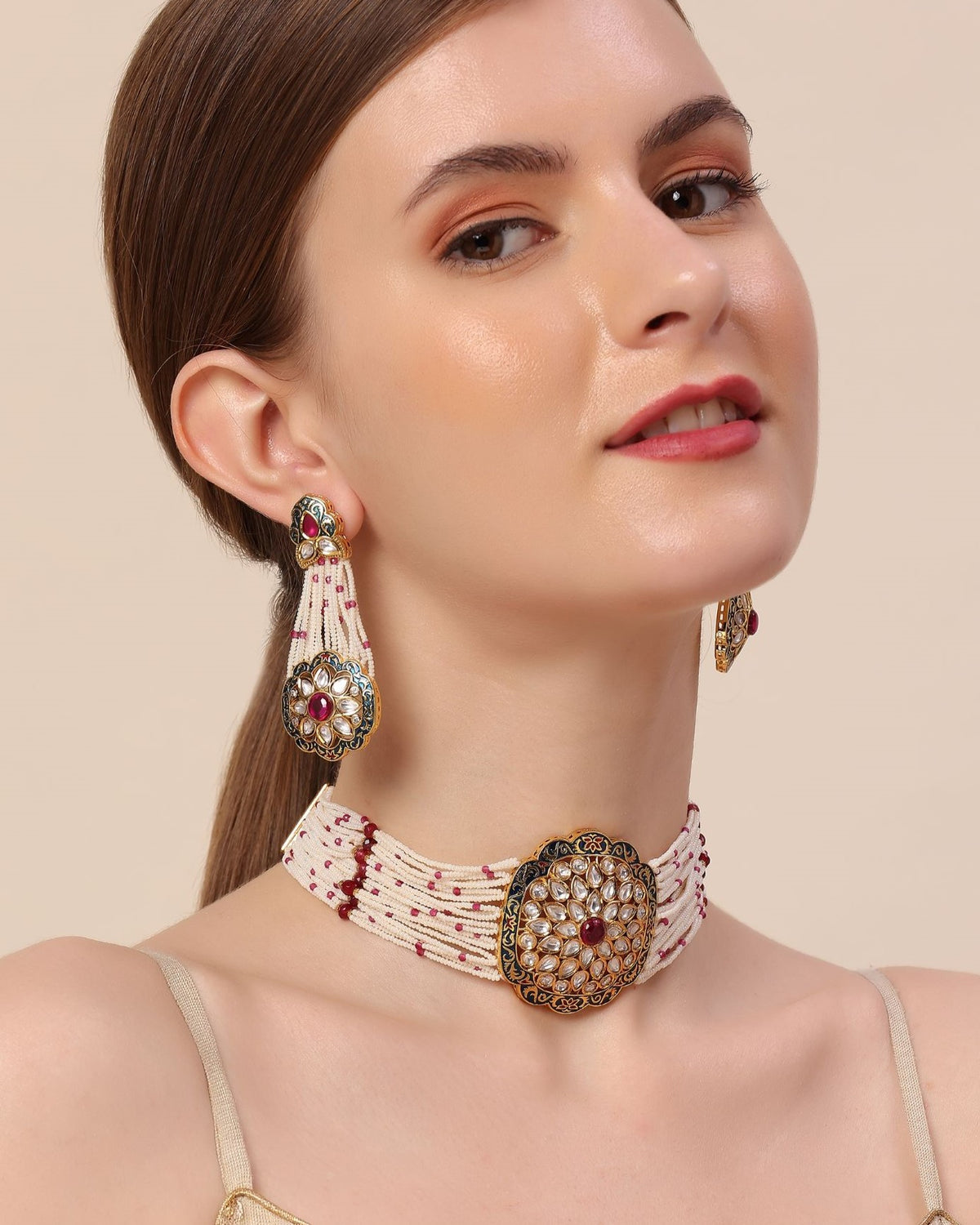 Moti Kundan Choker Set