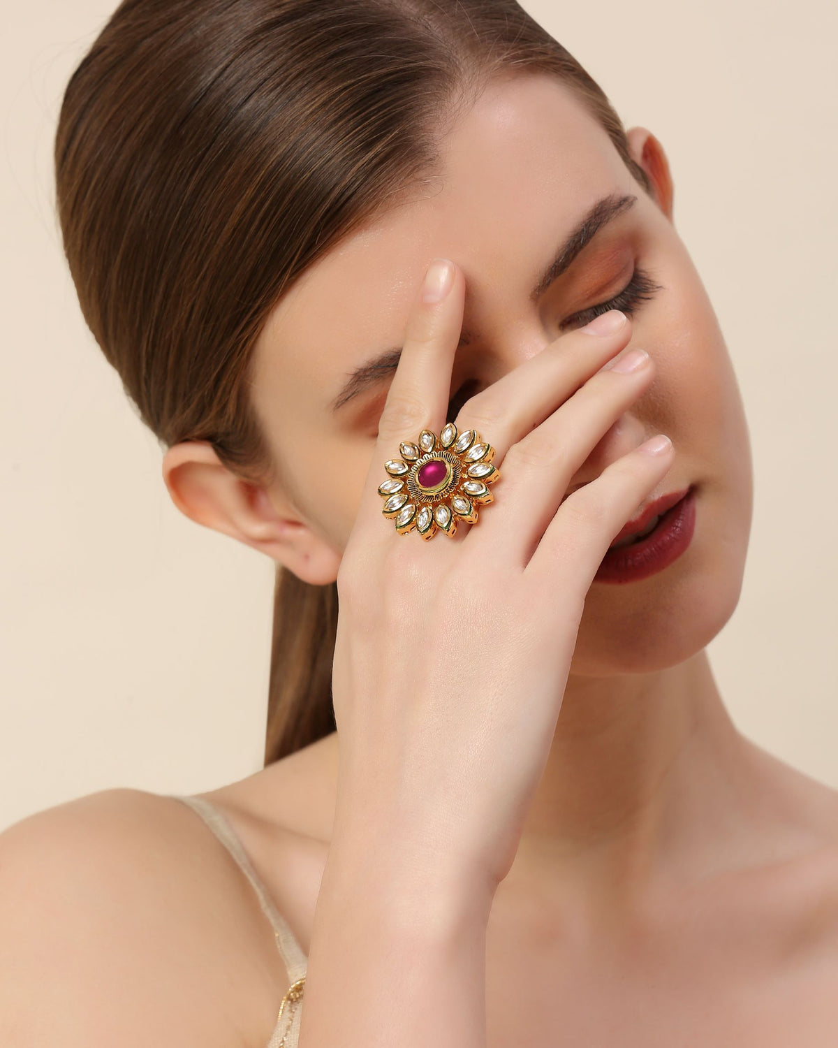 Calendula Kundan Ring