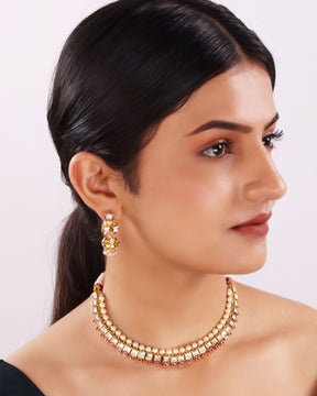 Pearl Kundan Layered Necklace