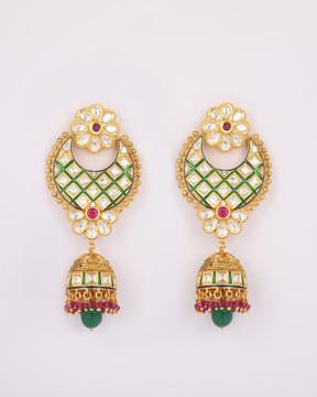 Lattice Bloom Kundan Earrings