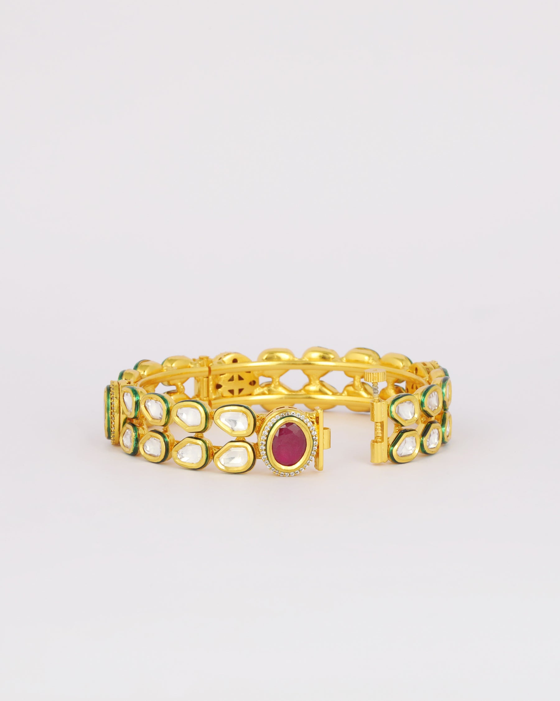 Fuschia Kundan Kada