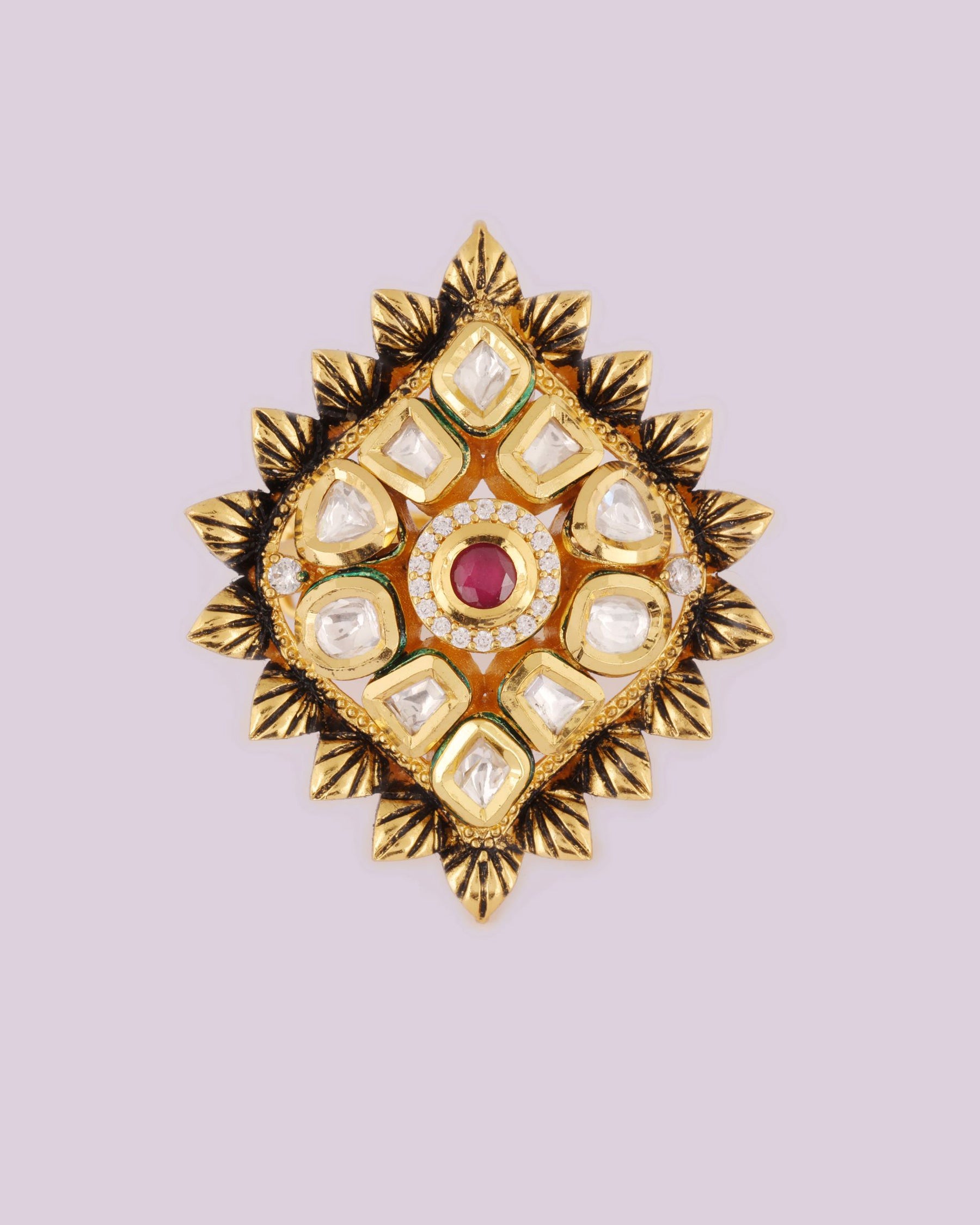 Bloom Petal Kundan Ring