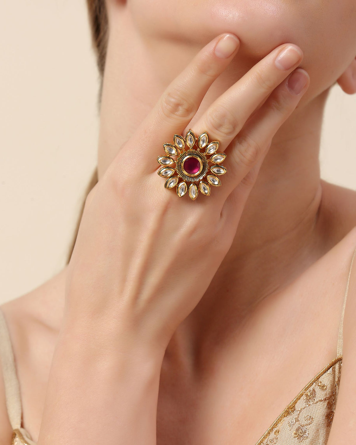 Calendula Kundan Ring