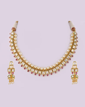 Pearl Kundan layered necklace