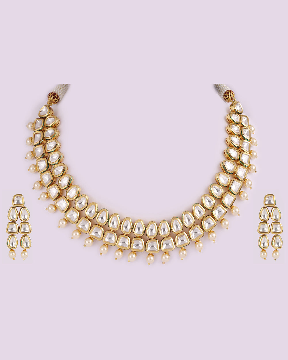 Uneven Kundan Necklace Set