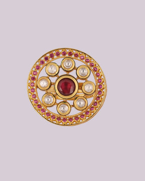 Fleur Circle Kundan Ring
