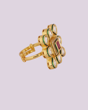 Square Kundan Ring