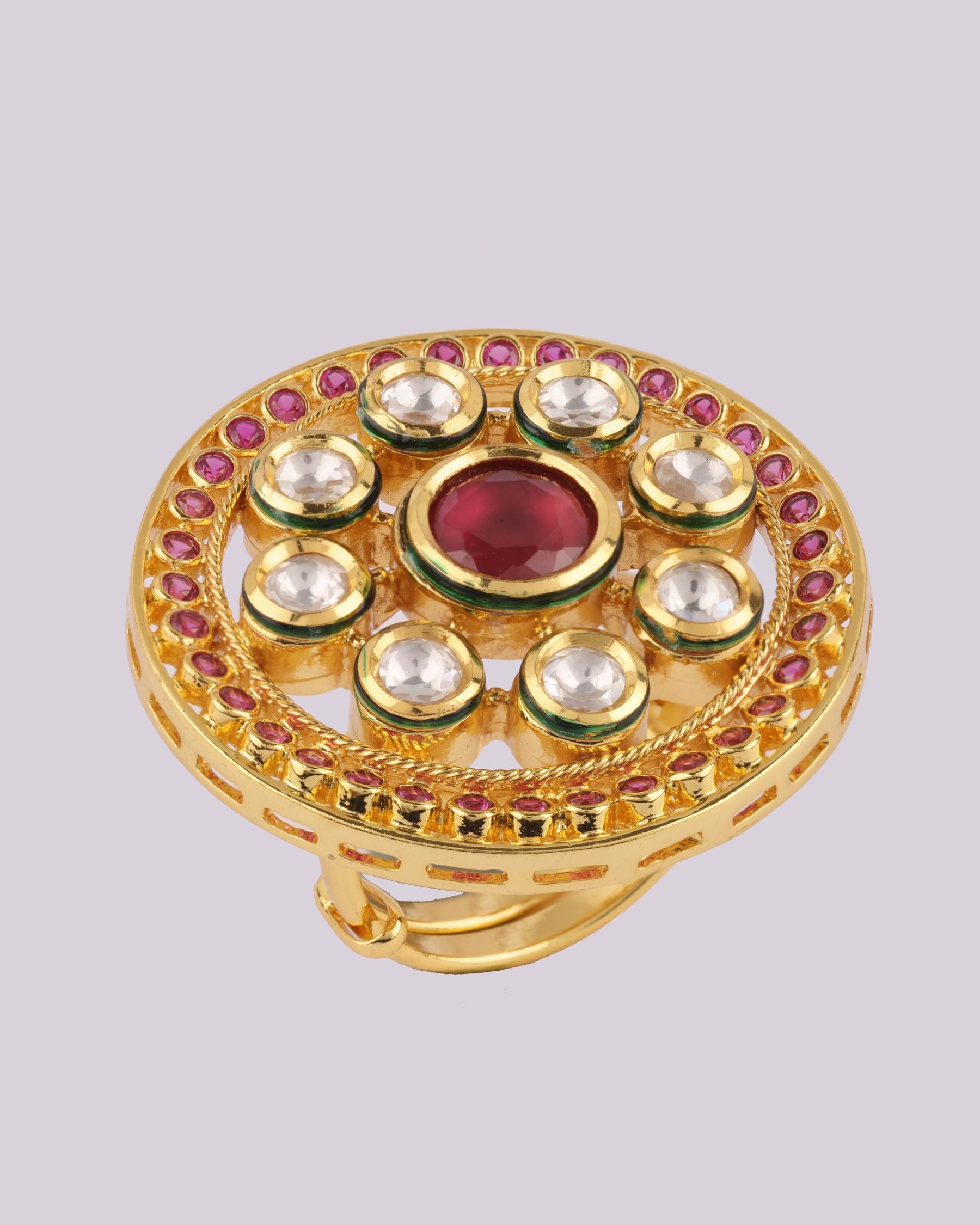 Fleur Circle Kundan Ring