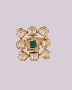 Square Kundan Ring