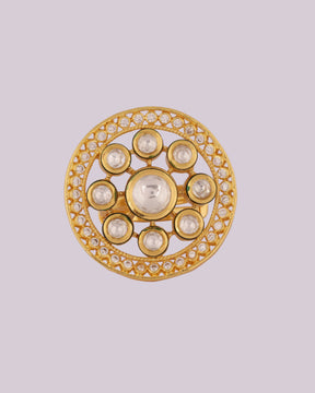 Fleur Circle Kundan Ring