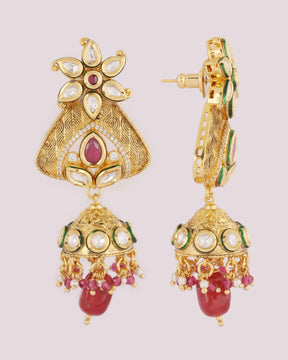 Antique Kundan Jhumka Earrings