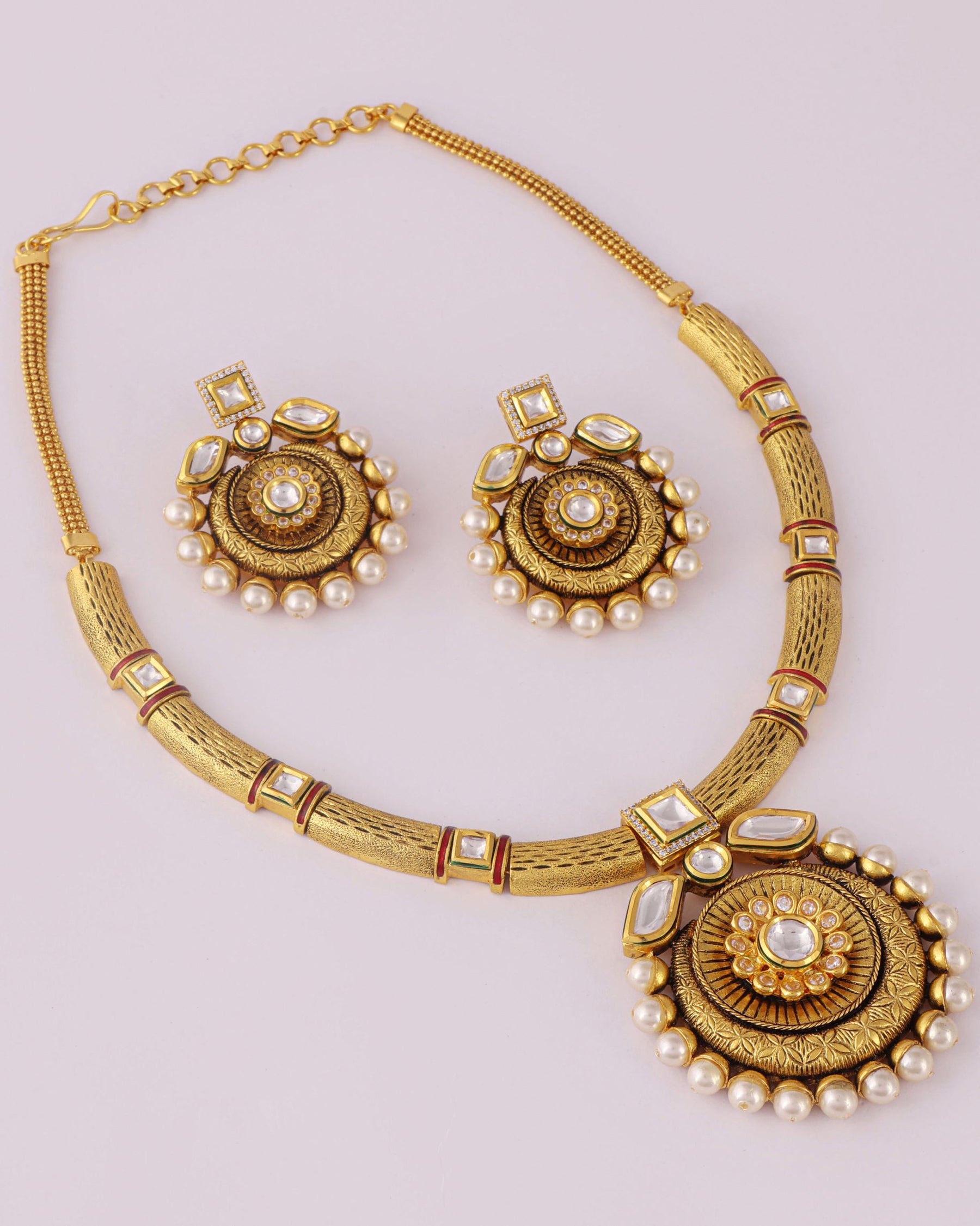 Antique Moti Necklace Set